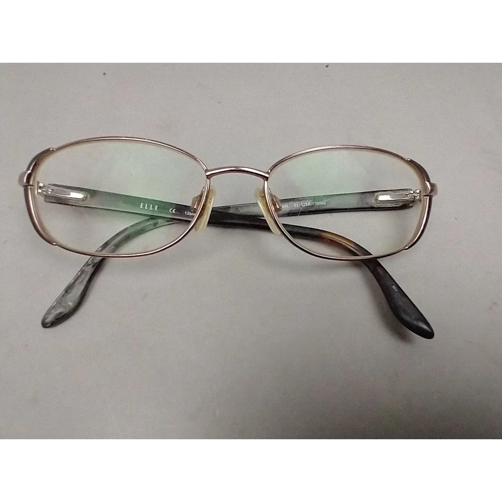 Elle Eyeglasses Frame EL13344 BR Women's‎ Brown Metal Oval Full Rim 51-16-135